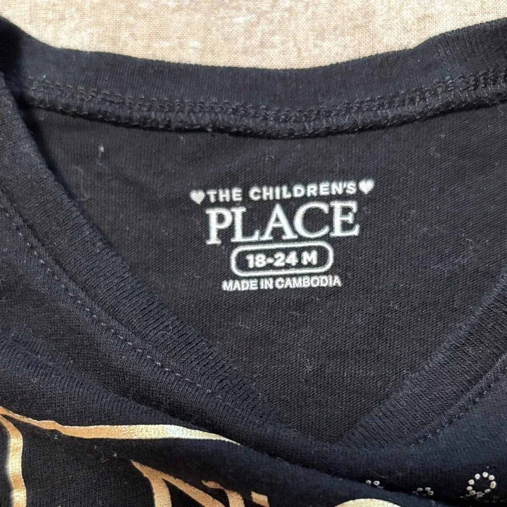 The Children's Place Black Holiday Long Sleeve Tee
